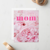 ママ ピンクのバラ フラットカード ノートカード (正面/裏面インサイチュ)