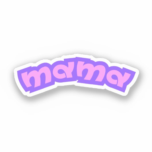 ママ | ピンクのママ 母 新米ママ ママさん シール (正面)