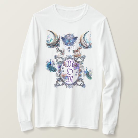 ママ フラワーフレーム Tシャツ (デザイン正面)