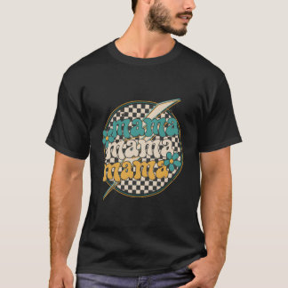 ママ フラワー チェック ハッピーマザーズデー Tシャツ