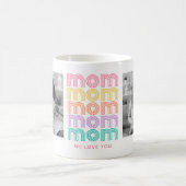 ママ |ブライトカラフルディスコスタイル文字と写真 コーヒーマグカップ (中央)