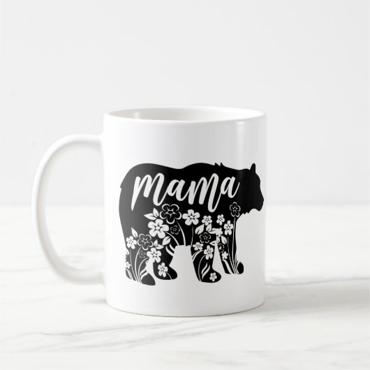 ママ・ベア・フラワーズTシャツ コーヒーマグカップ (左)