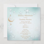 ママ＆ベイビー象　月＆星のベビーシャワー 招待状 (裏面)