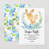 ママ＆ベイビー うさぎ シャワーディーパーズラッフルチケット エンクロージャーカード (正面/裏面)