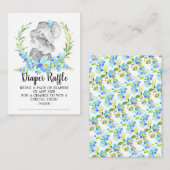 ママ&ベビーエレファントシャワーおむつラッフルチケット エンクロージャーカード (正面/裏面)