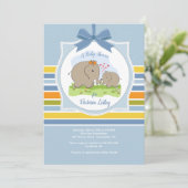 ママ&ベビーエレファントシャワー招待状 招待状 (スタンド正面)