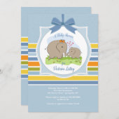 ママ&ベビーエレファントシャワー招待状 招待状 (正面/裏面)