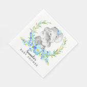 ママ&ベビーエレファントボーイズシャワー紙ナプキンス スタンダードランチョンナプキン (角)