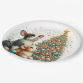 ママ&ベビーカウパステルクリスマス ペーパープレート (アングル)