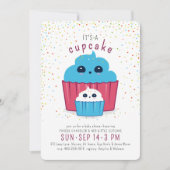 ママ&ベビーカップケーキベビーシャワー招待状 招待状 (正面)