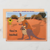 ママ&ベビーカンガルーインザアウトバック招待状 招待状 (正面/裏面)