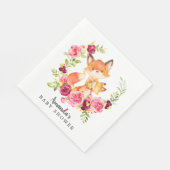 ママ&ベビーキツネガールズシャワー紙ナプキンス スタンダードランチョンナプキン (角)