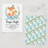 ママ&ベビーキツネシャワーおむつラッフルチケット エンクロージャーカード (正面/裏面)