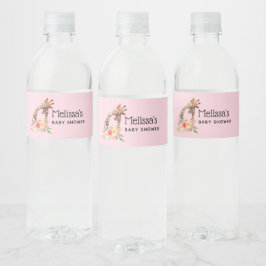 ママ&ベビーキリンかわいい水彩赤ちゃんシャワー ペットボトルラベル