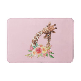 ママ&ベビーキリンかわいい水色 バスマット