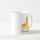 ママ&ベビーキリン – ファパーソナライズされたミリ コーヒーマグカップ (正面右)