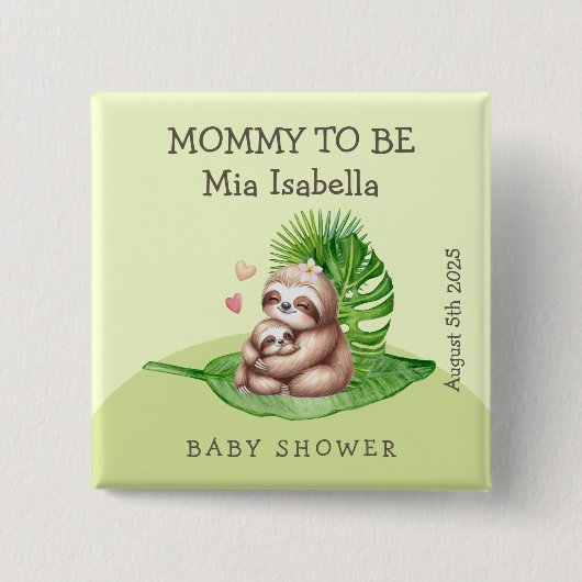 ママ&ベビースロスベビーシャワーカスタマイズ可能ボタン 缶バッジ (正面)