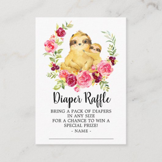 ママ&ベビースロッスシャワーおむつラッフルチケット エンクロージャーカード (正面)