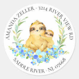 ママ&ベビースロッスシャワー差出人住所ラベル ラウンドシール