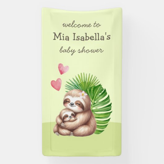 ママ&ベビースロット – ベビーシャワー歓迎バナー 横断幕 (縦)