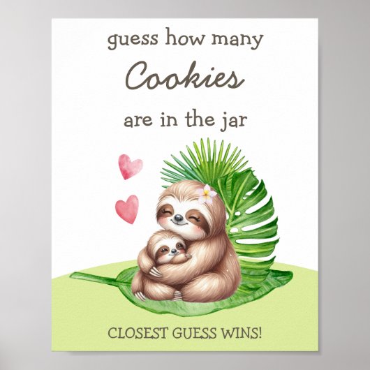 ママ&ベビースロース推測シャワーゲームポスターの数 ポスター (正面)