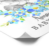 ママ&ベビーゾウ歓迎ベビーシャワーポスター ポスター (角)