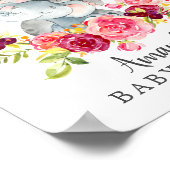 ママ&ベビーゾウ歓迎ベビーシャワーポスター ポスター (角)