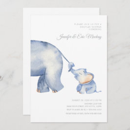 ママ&ベビーゾウ赤ちゃんシャワー 招待状