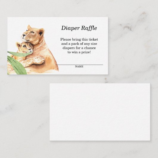 ママ&ベビータイガーベビーおむつラッフル エンクロージャーカード (正面/裏面)