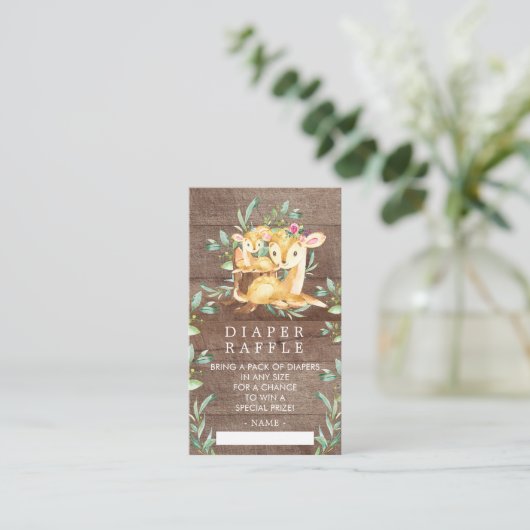 ママ&ベビーディアベビーシャワーおむつラッフルチケット エンクロージャーカード (スタンド正面)