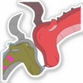 ママ&ベビードラゴンの愛情 カスタムカット ビニールステッカー シール (正面)