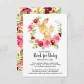 ママ&ベビーバニーラビットシャワーブックベビーカード エンクロージャーカード (正面/裏面)