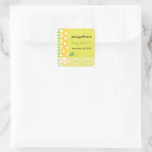 ママ&ベビーバードレースかわいい赤ちゃんシャワーギフトラベル スクエアシール (バッグ)