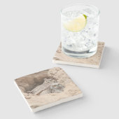 ママ&ベビーフクロウストーンコースター ストーンコースター (横)