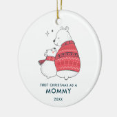 ママ&ベビーベアパーソナライズされたー第1クリスマスズAs a Mommy セラミックオーナメント (左)