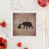 ママ+ベビーベアーウッドベビーシャワー スタンダードカクテルナプキン (インサイチュ)