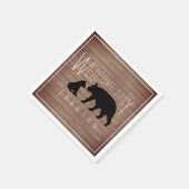 ママ+ベビーベアーウッドベビーシャワー スタンダードカクテルナプキン (角)