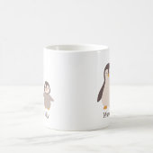 ママ&ベビーペンギン – かわいい名前をカスタムする コーヒーマグカップ (中央)