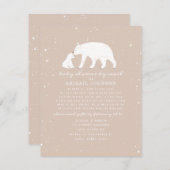 ママ+ベビーポーラベアピンク赤ちゃんシャワーbyメール 招待状 (正面/裏面)