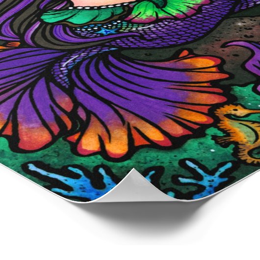 ママ&ベビーマーメイドファンタジーマリンアートハンナリン ポスター (角)