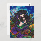 ママ&ベビーマーメイドファンタジーマリンアートポストカード ポストカード (正面/裏面)