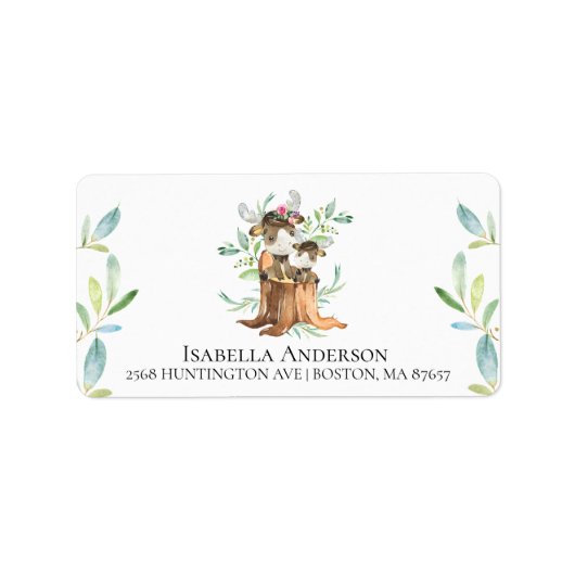 ママ&ベビームースベイビーシャワー住所 シール (正面)