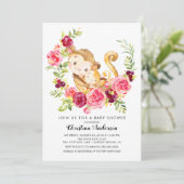 ママ&ベビーモンキーベビーシャワー 招待状 (スタンド正面)