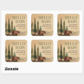 ママ&ベビー素朴ベアベビーシャワー スクエアシール (シート)