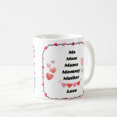 ママ、ママ、ママ、ママ、ママ コーヒーマグカップ (正面右)