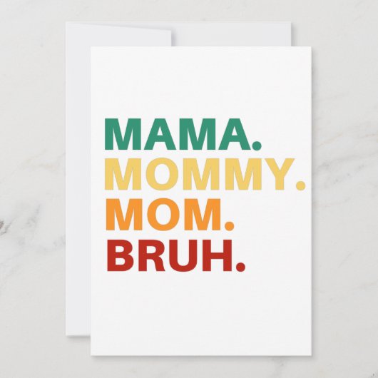 ママ マミー マム ブラァ 招待状 (正面)