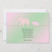 ママ&ミーエレファントベビーガールシャワー招待状 招待状 (正面)