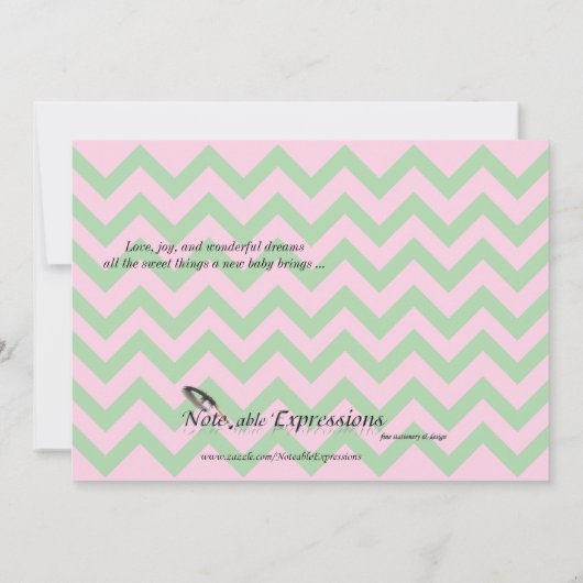 ママ&ミーエレファントベビーガールシャワー招待状 招待状 (裏面)