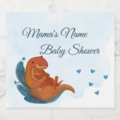 ママ&ミーオッターベビーシャワーシャンパン スパークリングワインラベル (シングルラベル)