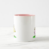 ママ&ミーブロンド小さな女の子マグ ツートーンマグカップ (中央)